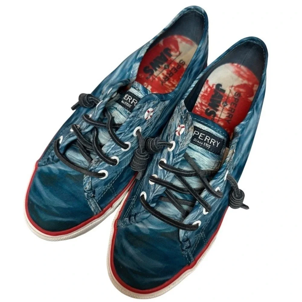 Sperry x Jaws Movie Universal ‎ Slip On Boat Shoes Sneaker Shark Ocean Size 7M